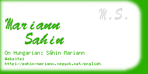 mariann sahin business card